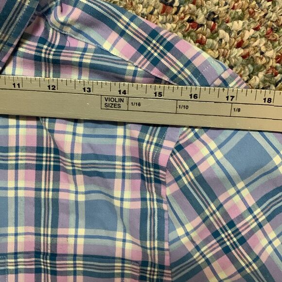 Vineyard Vines Slim Fit Murray Blue Pink Plaid Performance Flannel Shirt Size S - Picture 9 of 12